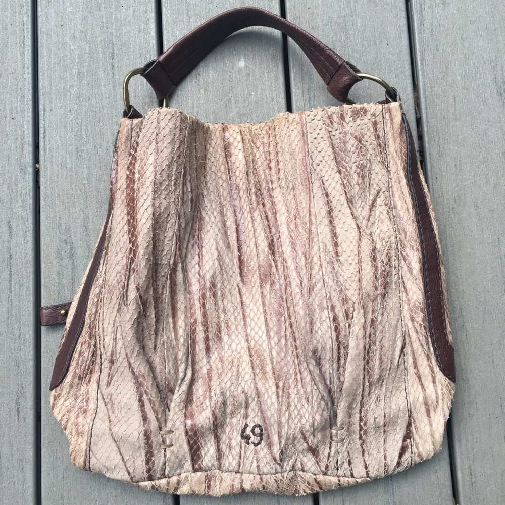 49 Sq Mi Hobo Snakeskin Texture Bag